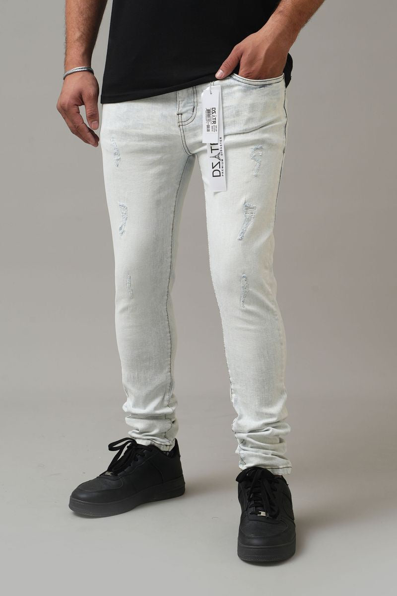 Dzatr '659' Skinny Stretch Denim Jeans- Indigo Ice