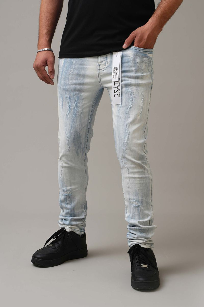 Dzatr '661'  Skinny Stretch Denim Jeans- Artic Blue