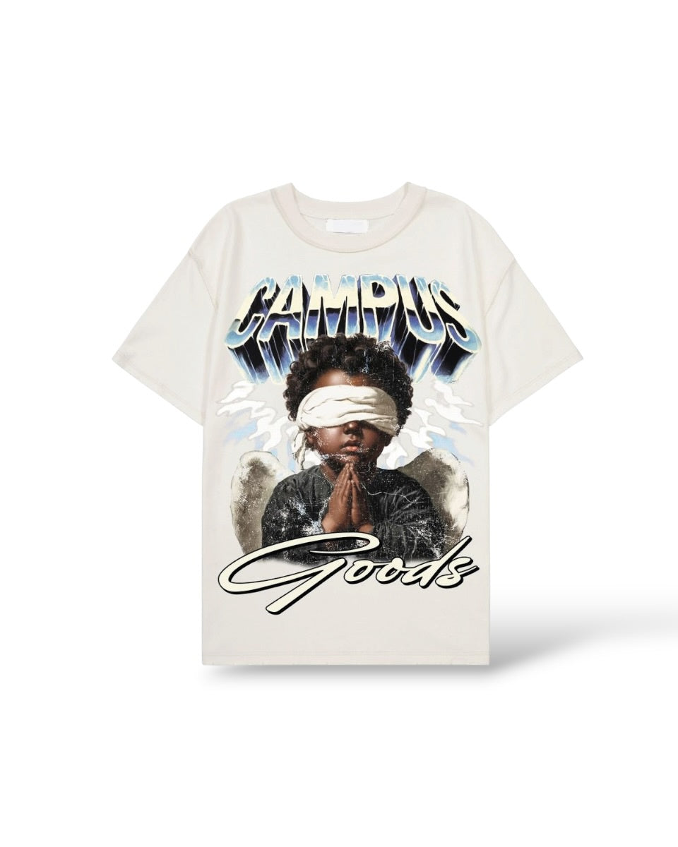 Campus 'Faith' T-Shirt- Cream