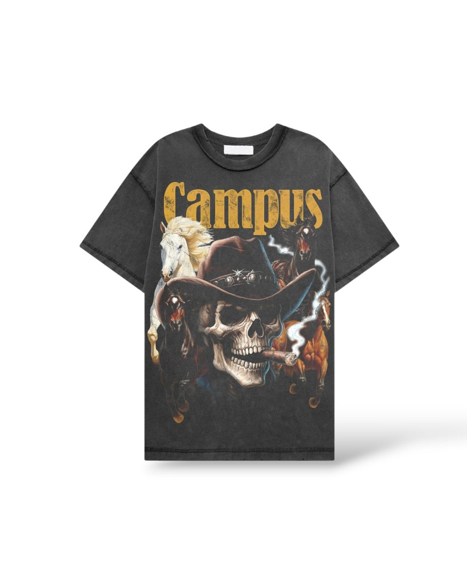 Campus 'Ghost Rider' T-Shirt- Vintage Black