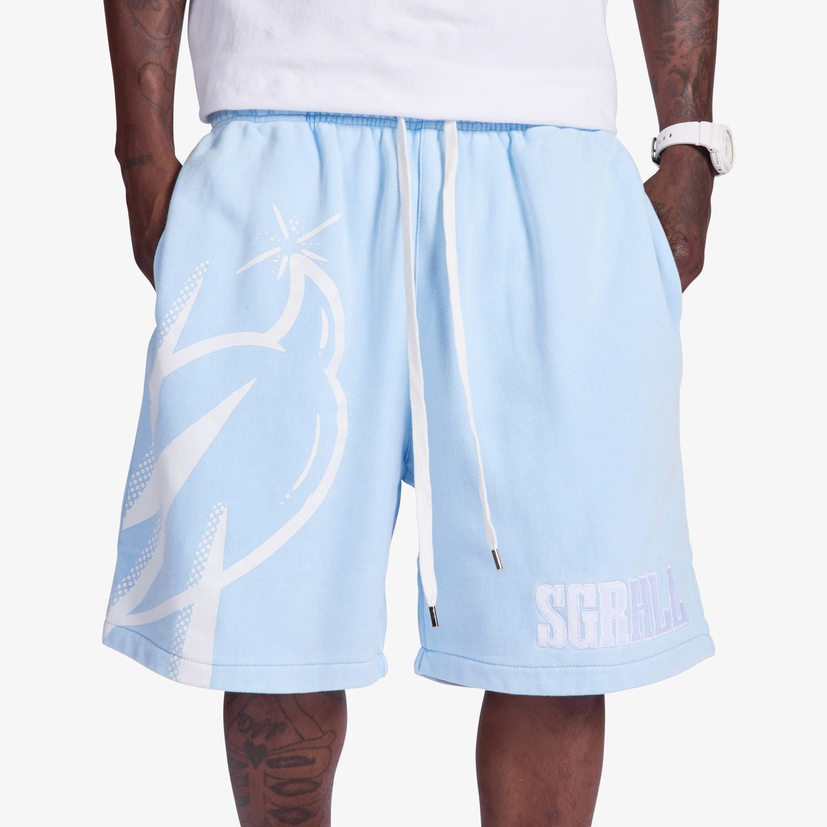 SugarHill 'Aspire' Terry Shorts- Washed Blue