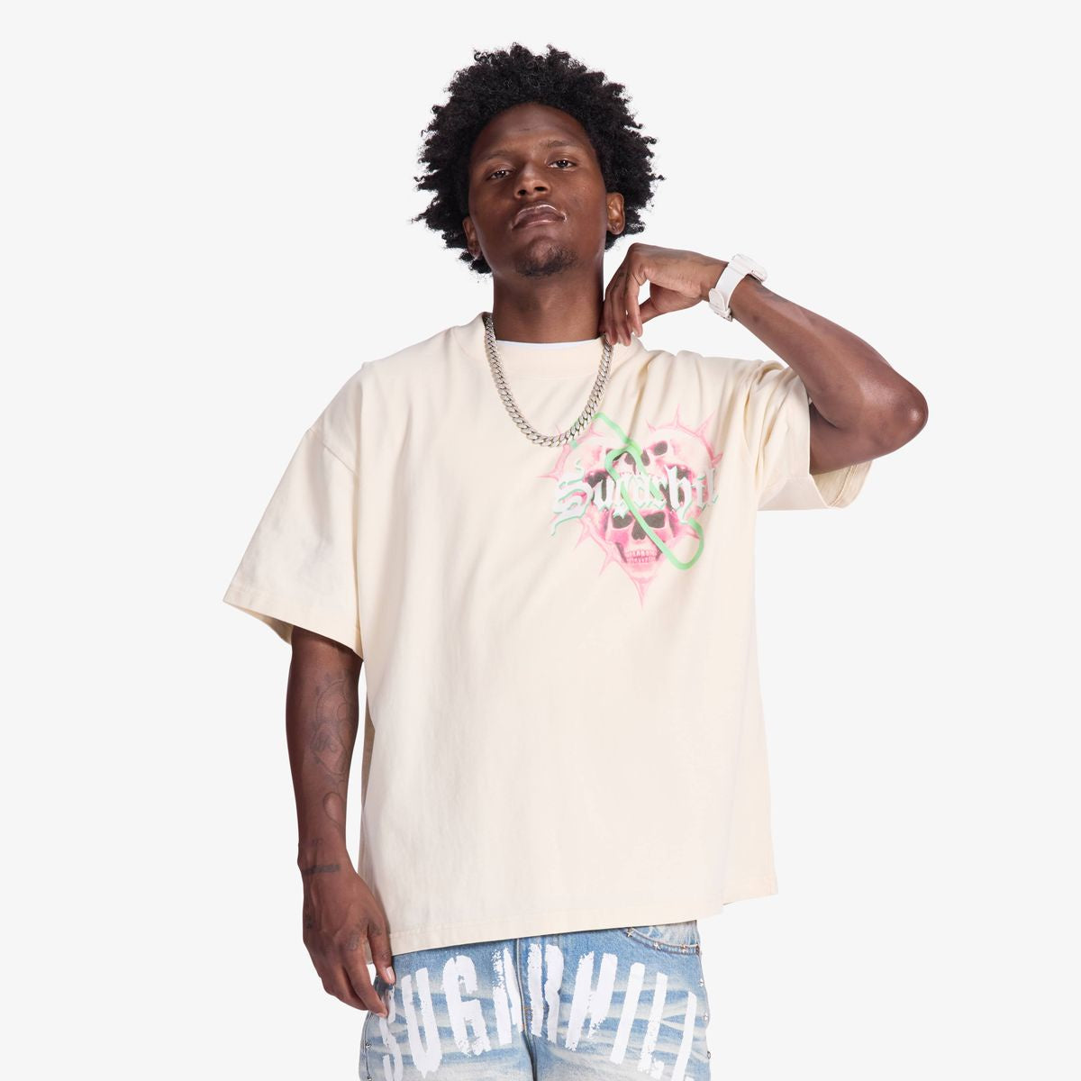SugarHill 'PaperClip' T-Shirt- Cream
