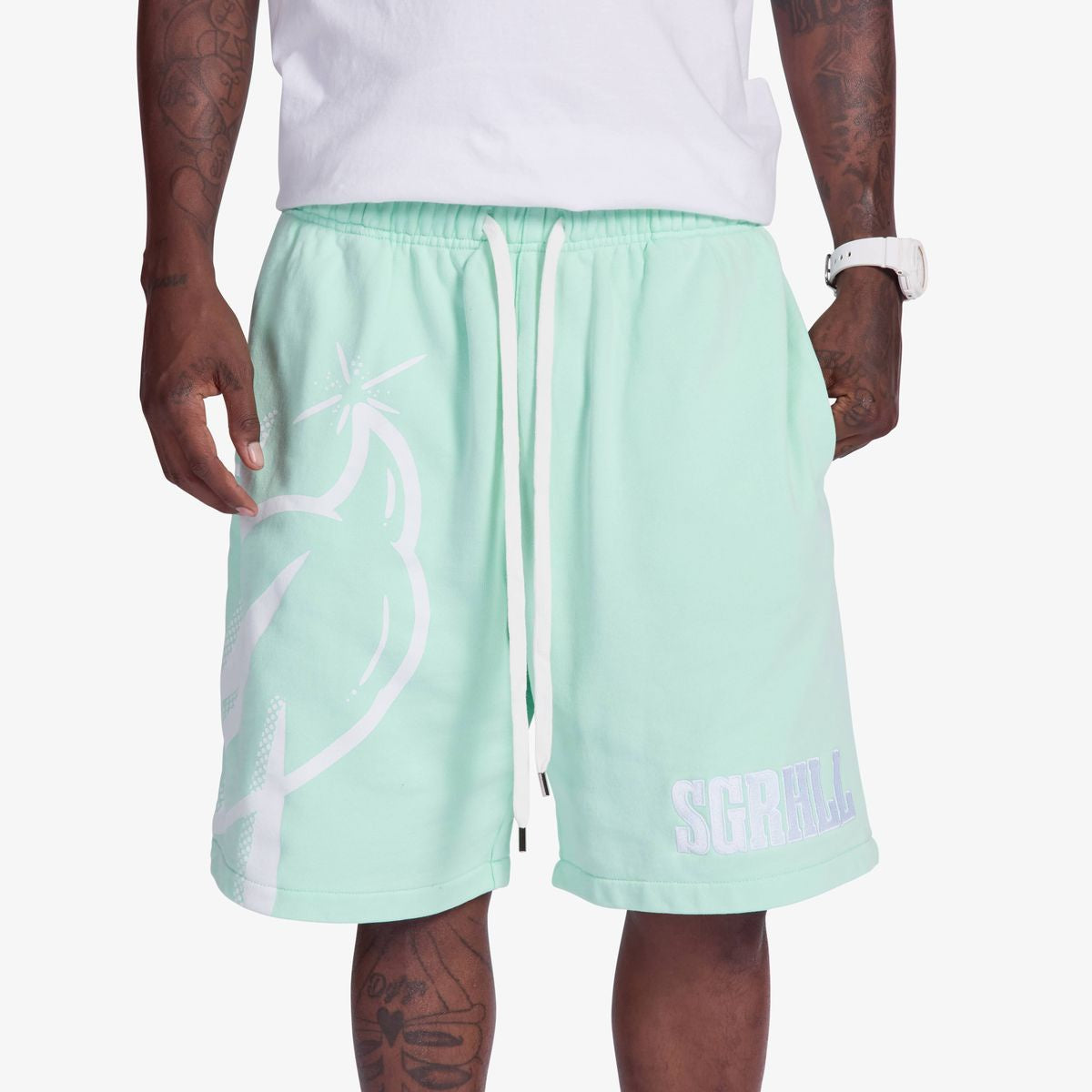 SugarHill 'Aspire' Terry Shorts- Washed Green