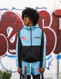 Sadboy Saga 'Nylon' Zip Up Hood- Blue