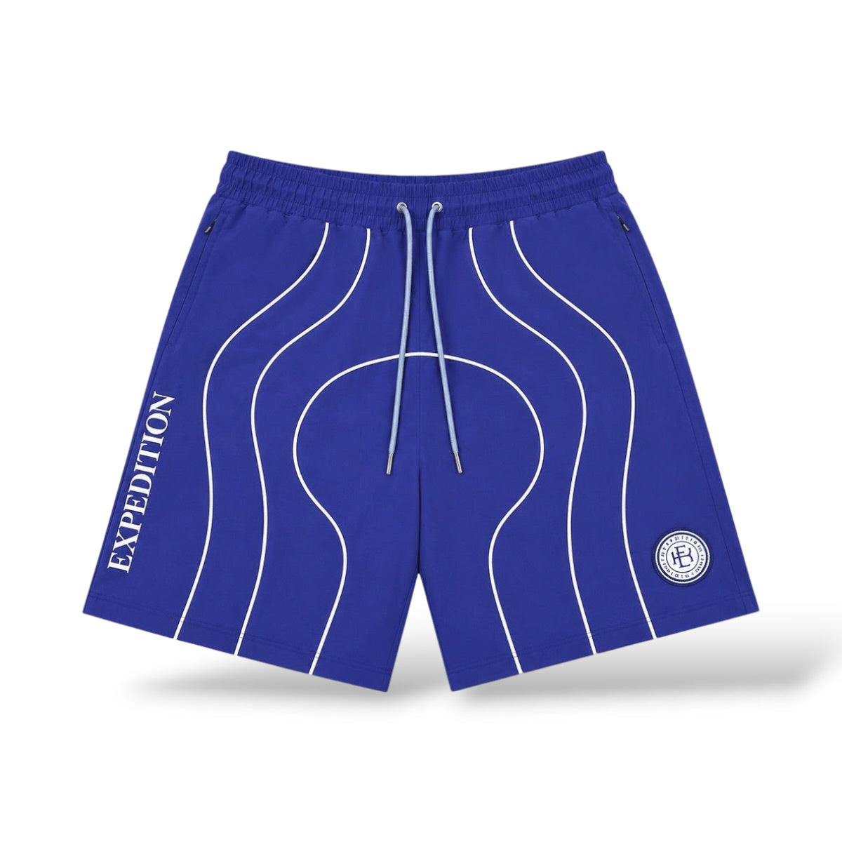 PM 'Reflective Piping' Nylon Shorts- Navy