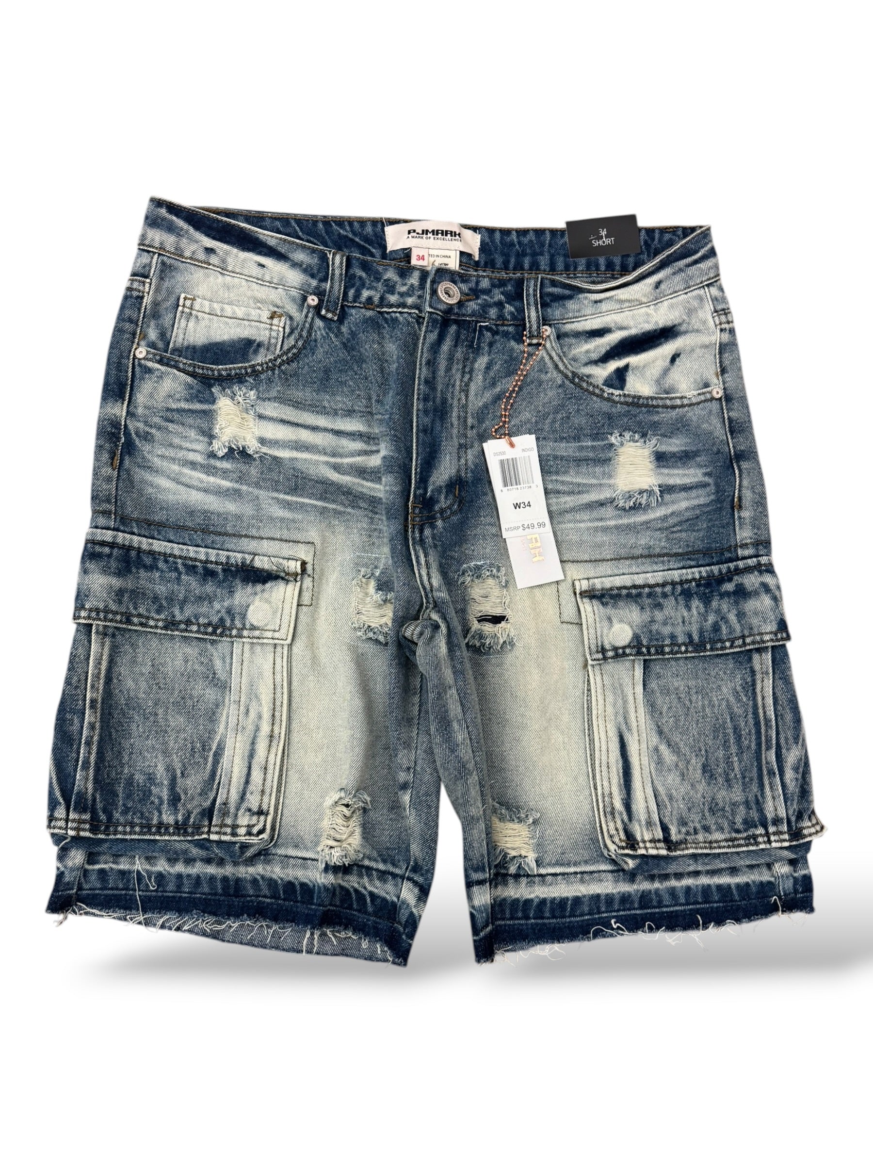 PJ MARK Cargo Jean Shorts- Indigo