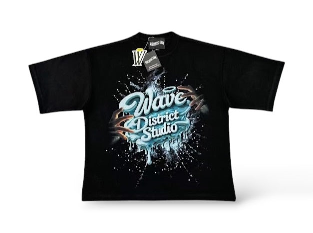 Wave 'Mytical' Oversized T-Shirt- Black