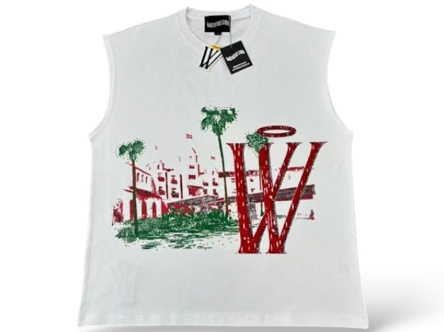 Wave 'Patria & Libertad' Sleeveless Shirt- White