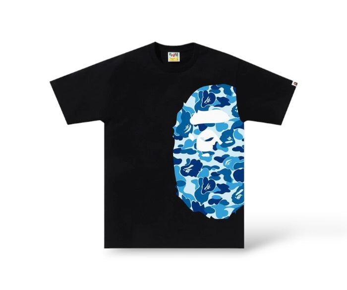 Bape 'Big Ape Head Side Camo' T-Shirt- Black/Blue
