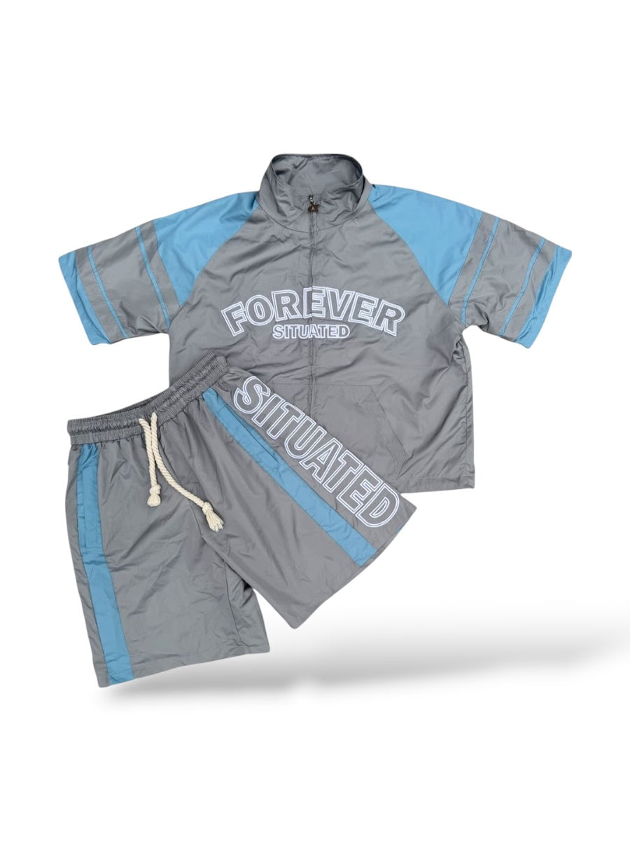 FS Track Shirt- Baby Blue/Grey