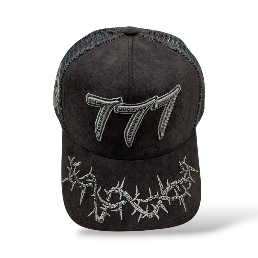 Hudson 'V2 Diamond 777' Suede Trucker Hat- Grey