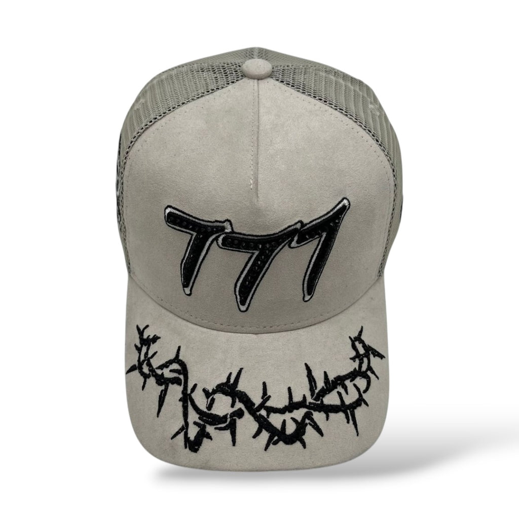 Hudson 'V2 Diamond 777' Suede Trucker Hat- Cream