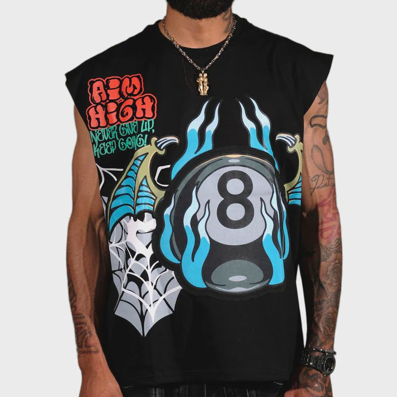 Genuine 'Aim High' Sleeveless Shirt- Black
