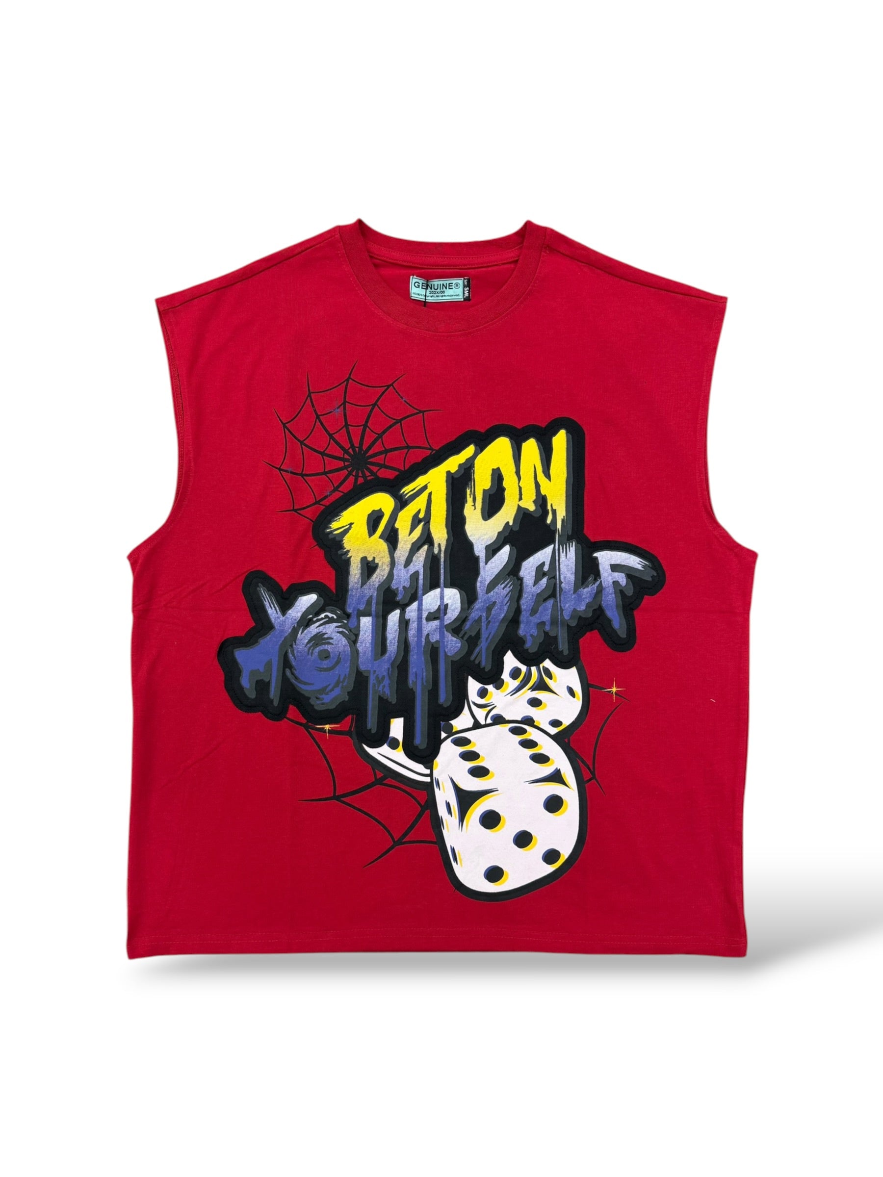 Genuine 'Bet On Yourself' Sleeveless Shirt- Red