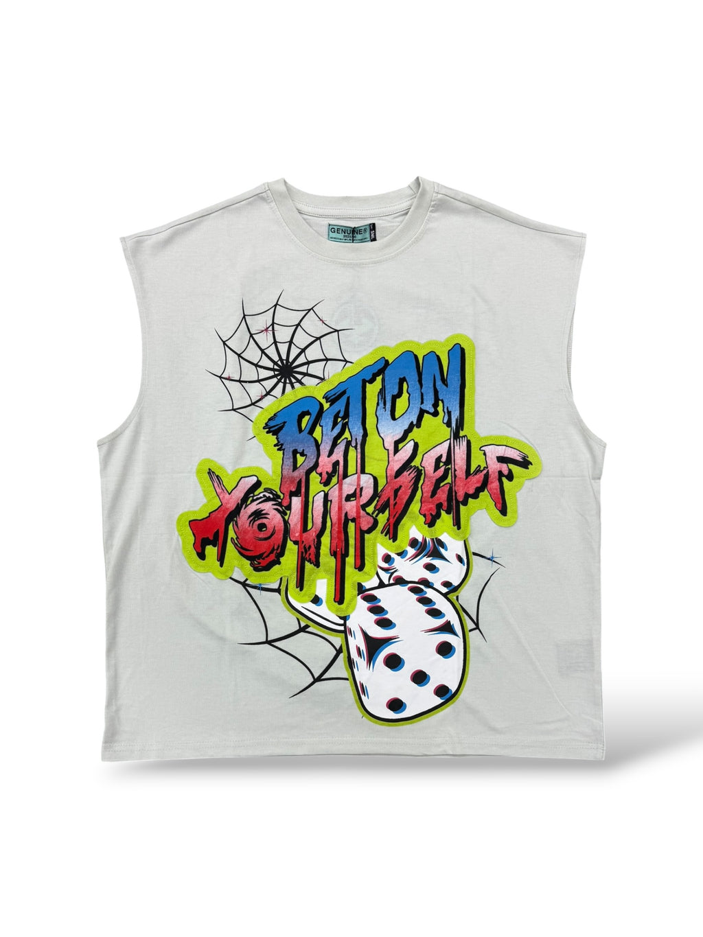 Genuine 'Bet On Yourself' Sleeveless Shirt- White