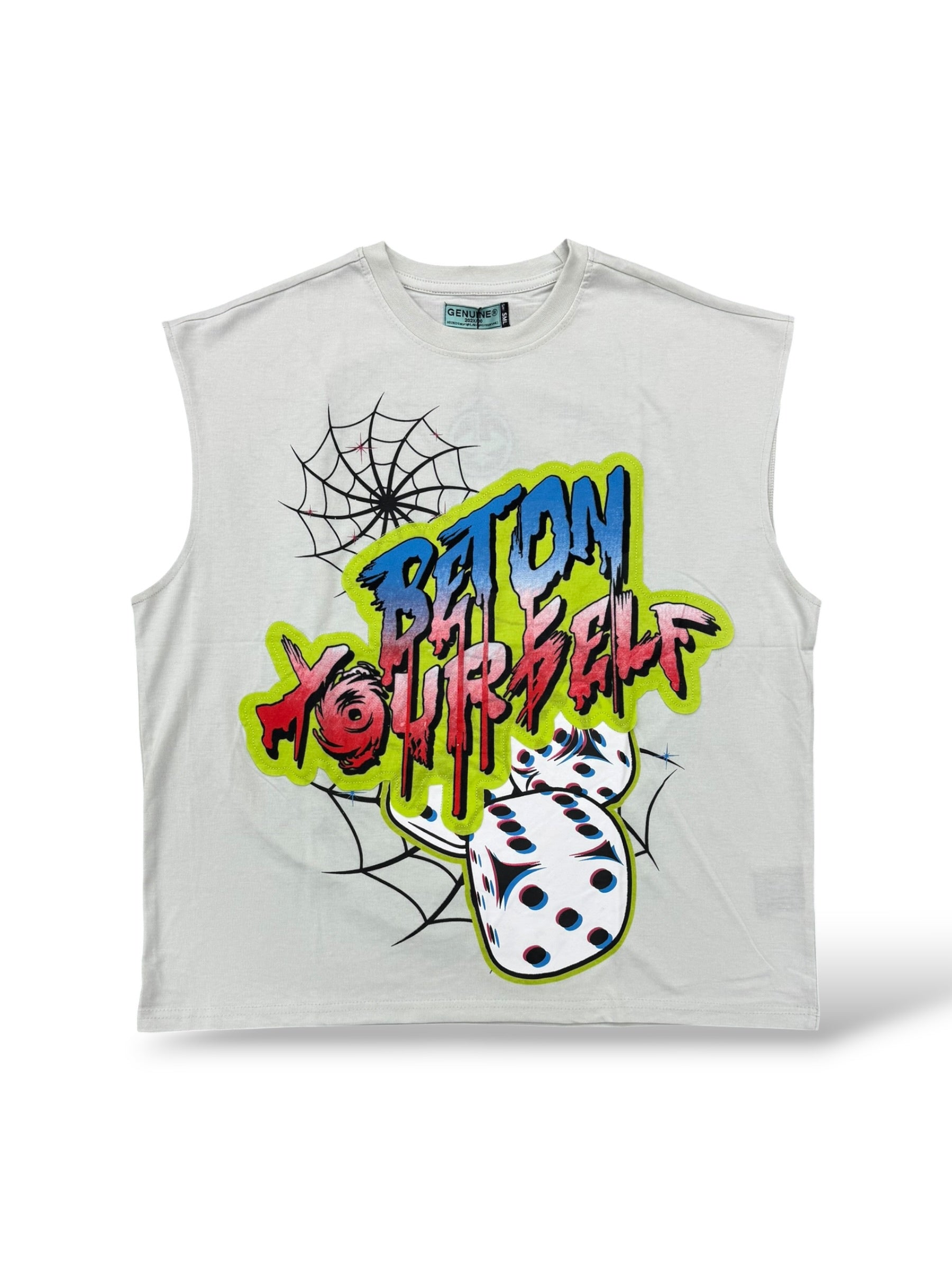 Genuine 'Bet On Yourself' Sleeveless Shirt- White