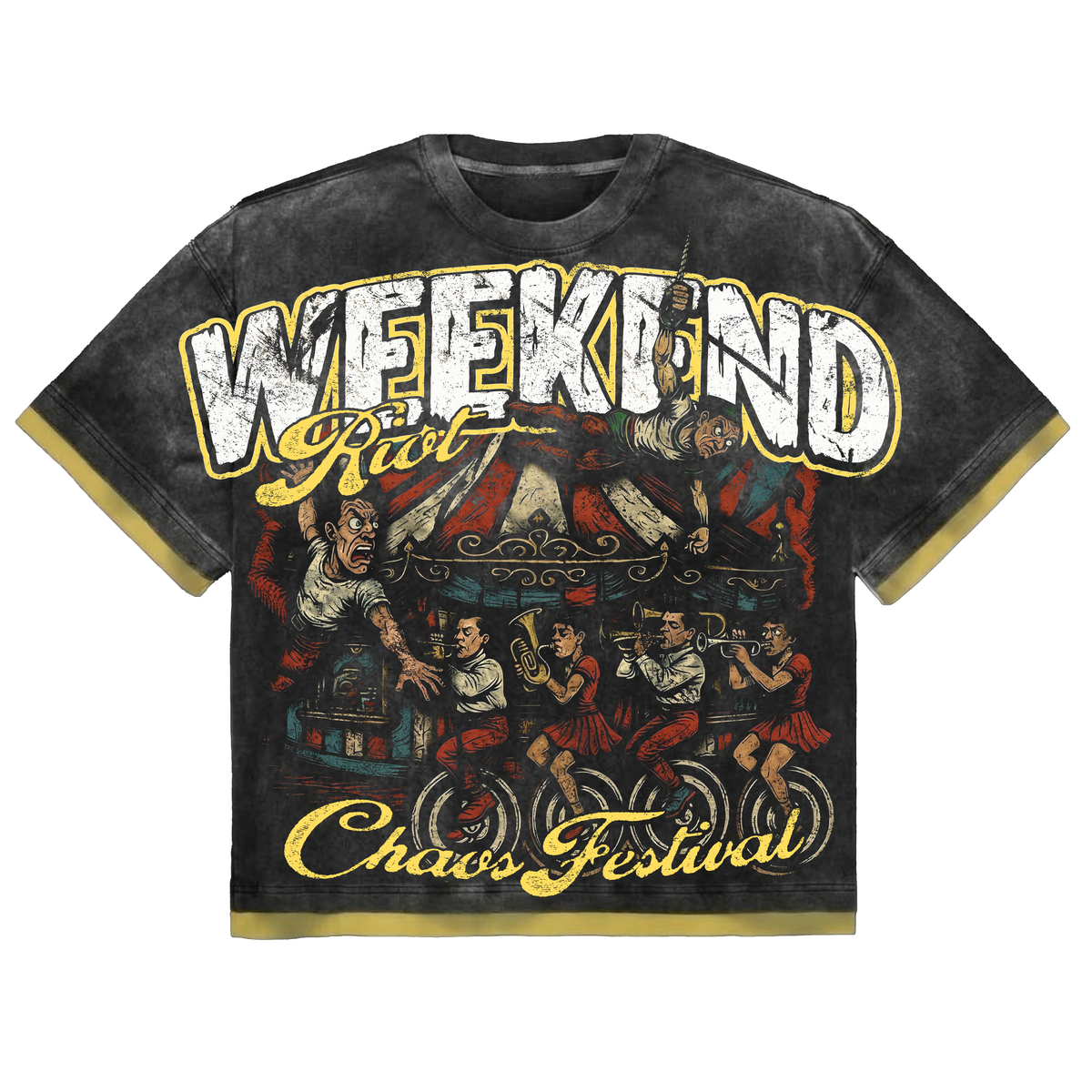 WKND 'Chaos Festival' T-Shirt- Black Wash