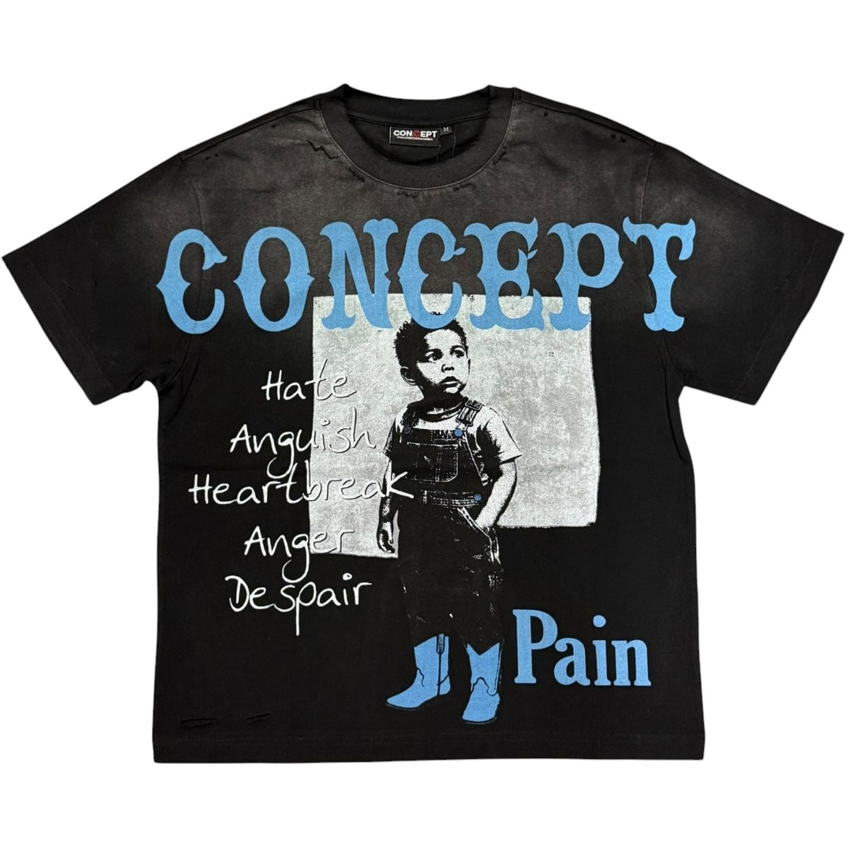 Concept 'Pain' T-Shirt- Black Wash