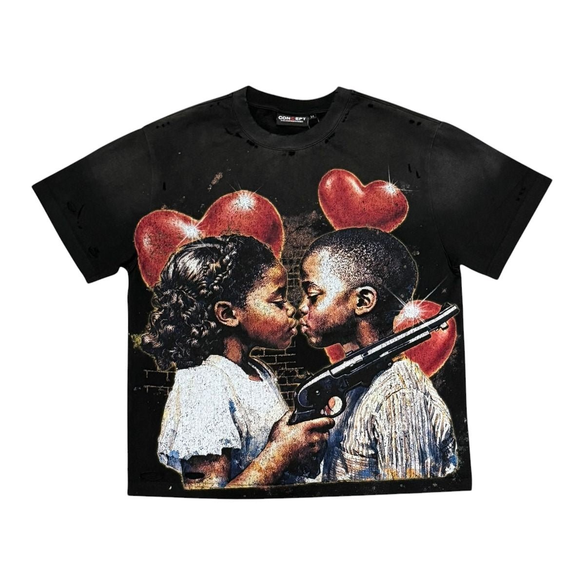 Concept 'Love'  T-Shirt- Black Wash