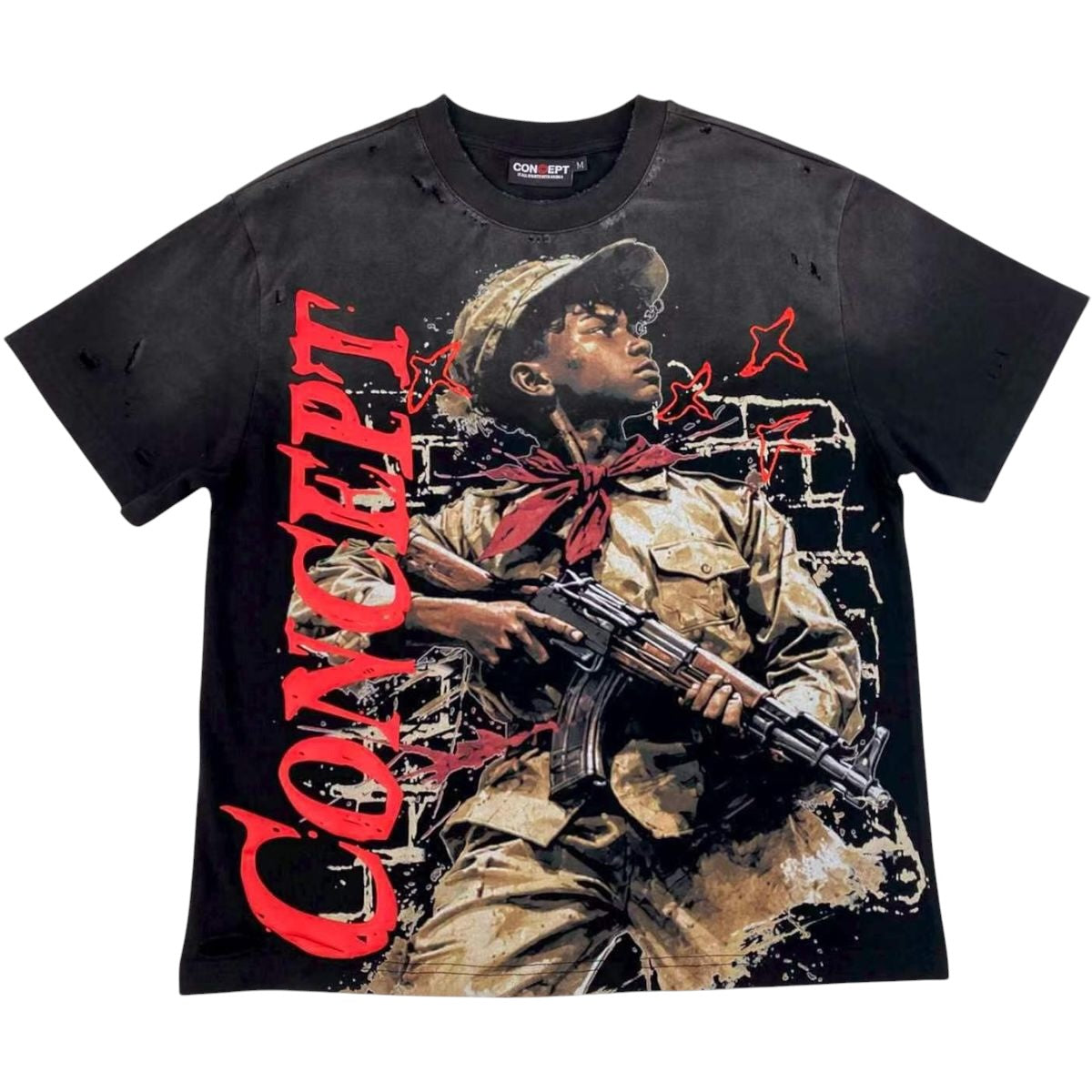 Concept 'Soldier' T-Shirt- Black Wash