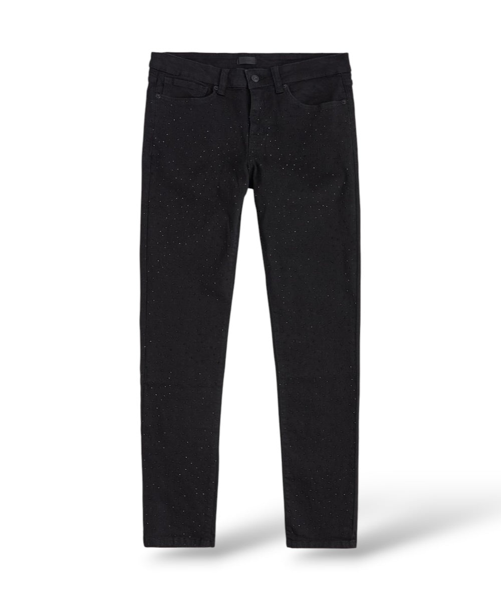 Reason 'Rhinestone' Skinny Jeans (401)- Black