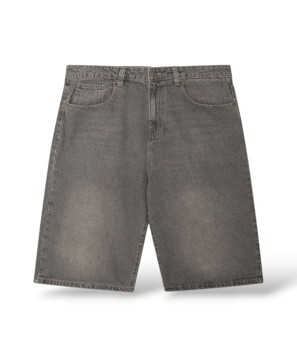 Reason '802' Baggy Denim Shorts- Washed Grey
