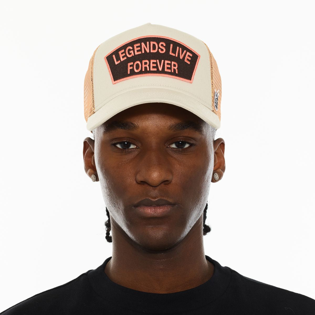 Cult 'Legends Live Forever' Mesh Back Trucker Hat- White Swan