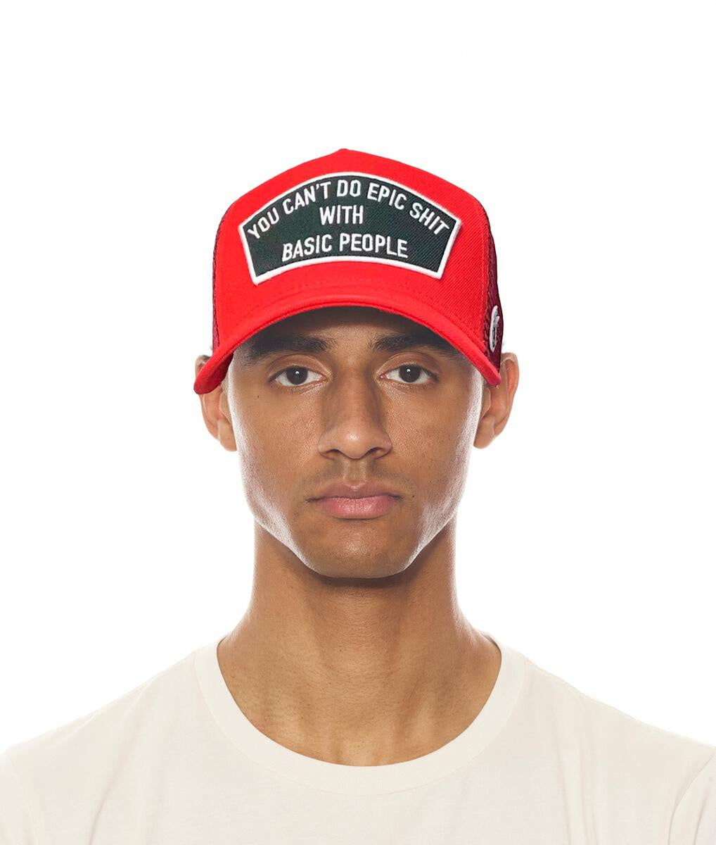 Cult 'Epic Shit' Mesh Back Trucker Hat- Red