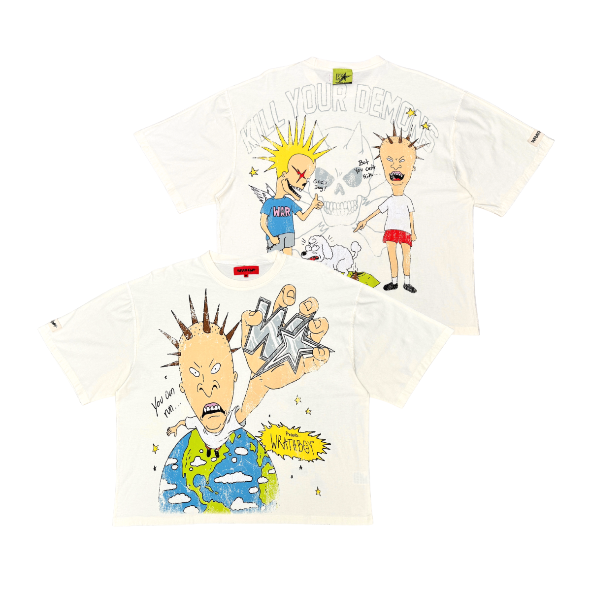 WrathBoy 'You Can Run' T-Shirt- Off White