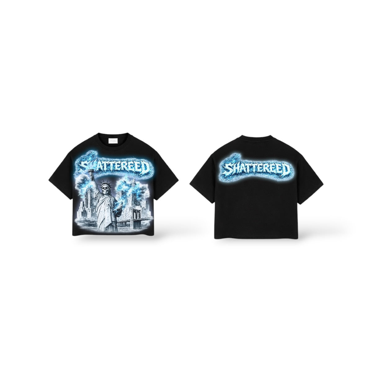 Shattered 'NYC On Fire' T-Shirt- Black