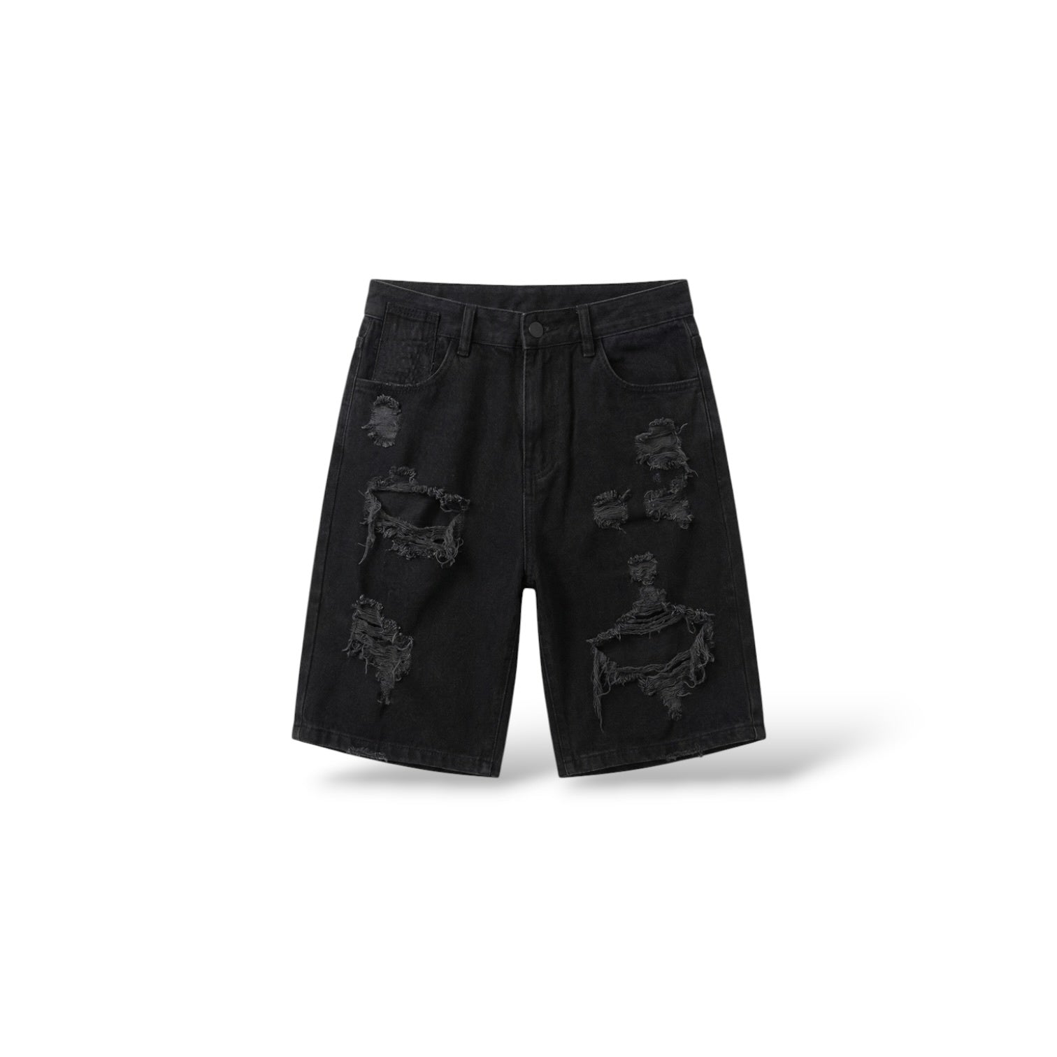 Midnight 'Distress' Shorts- Black