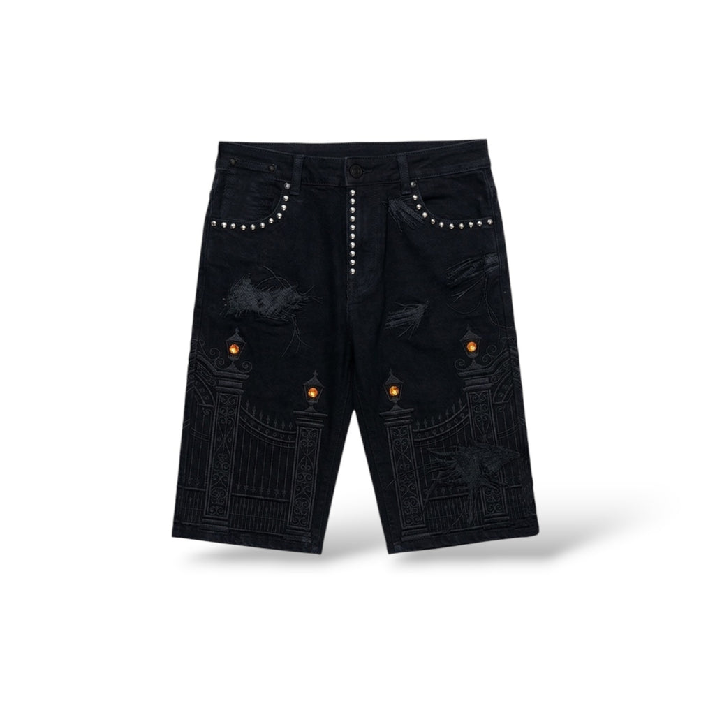 Midnight 'Lattice' Shorts- Black