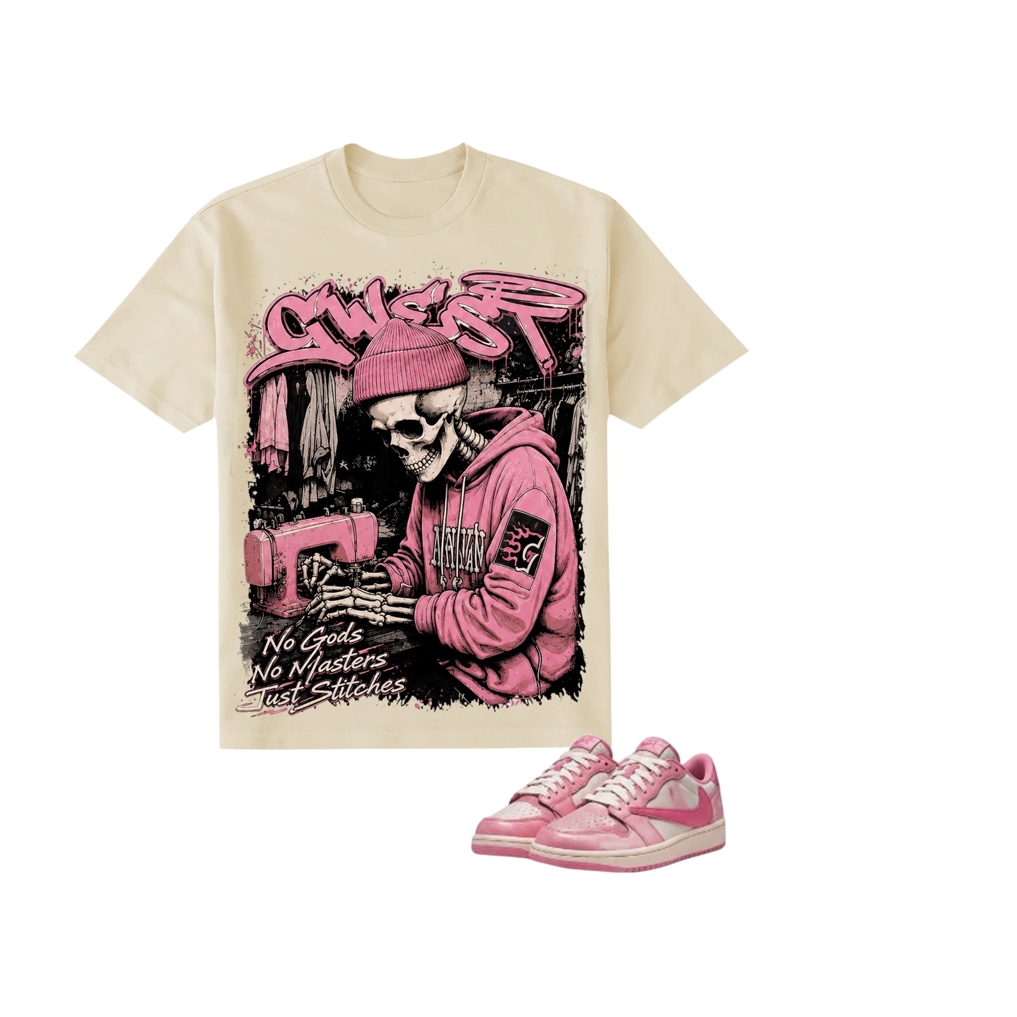 G West 'Built By Hand' T-Shirt- Cream
