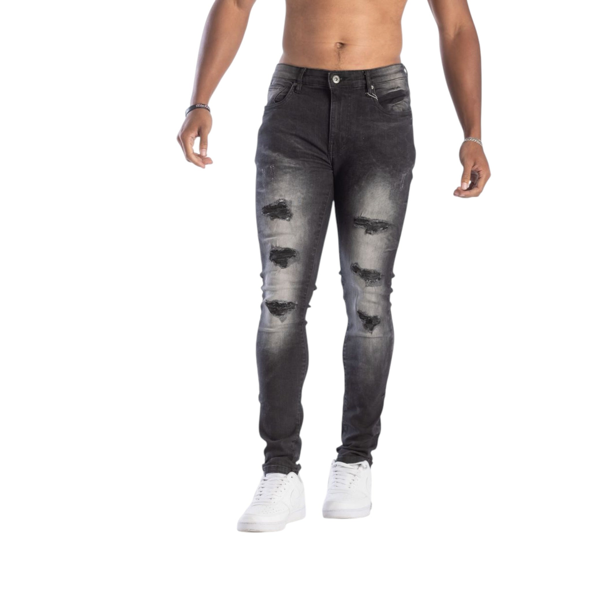 Kindred 'Rip & Repair' Skinny Jeans- Black Wash