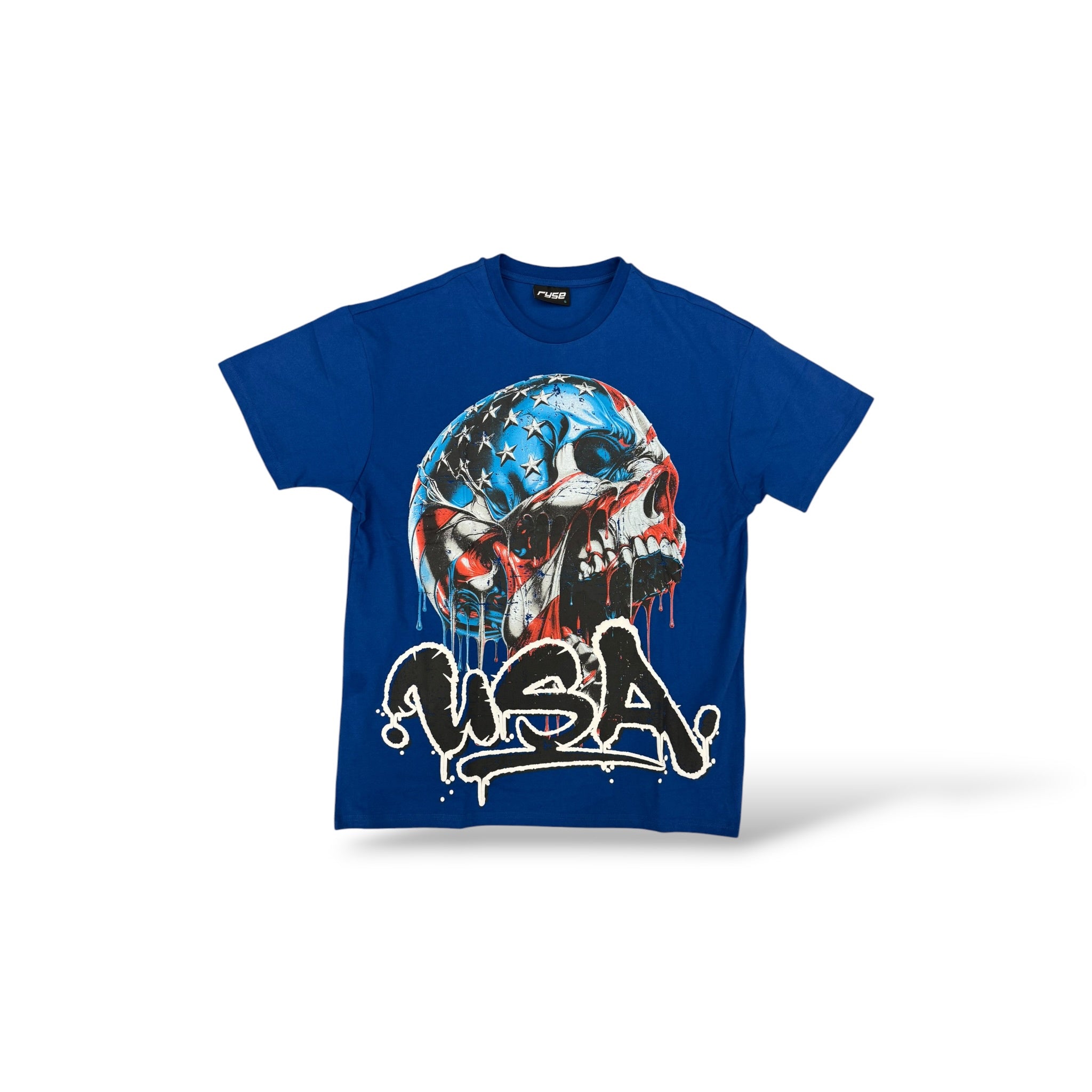 OWC 'Skull Of Usa' T-Shirt- Blue