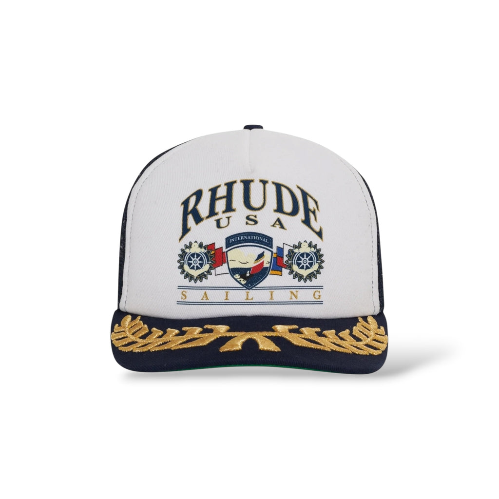 Rhude 'USA Sailing Icon' Trucker Hat- Navy/White