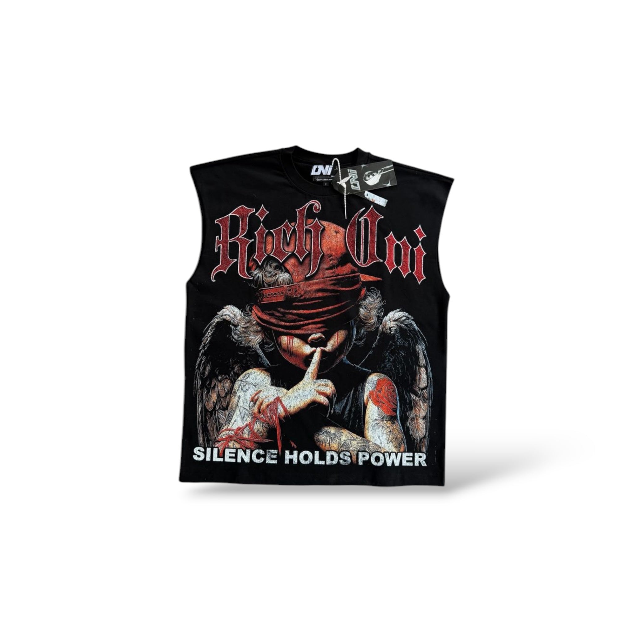 Oni 'Silent Rebel' Graphic Sleeveless Shirt- Black