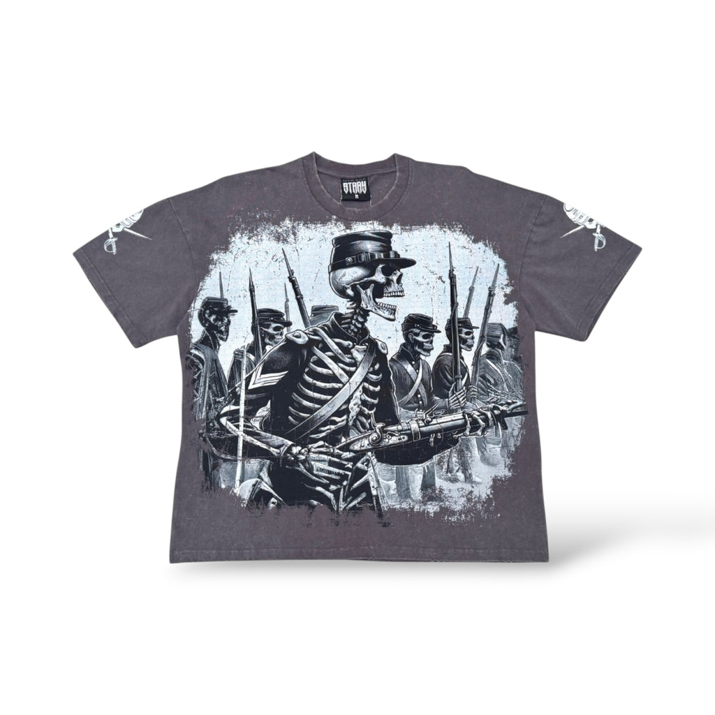 Stray 'Skeleton Troop' T-Shirt- Charcoal