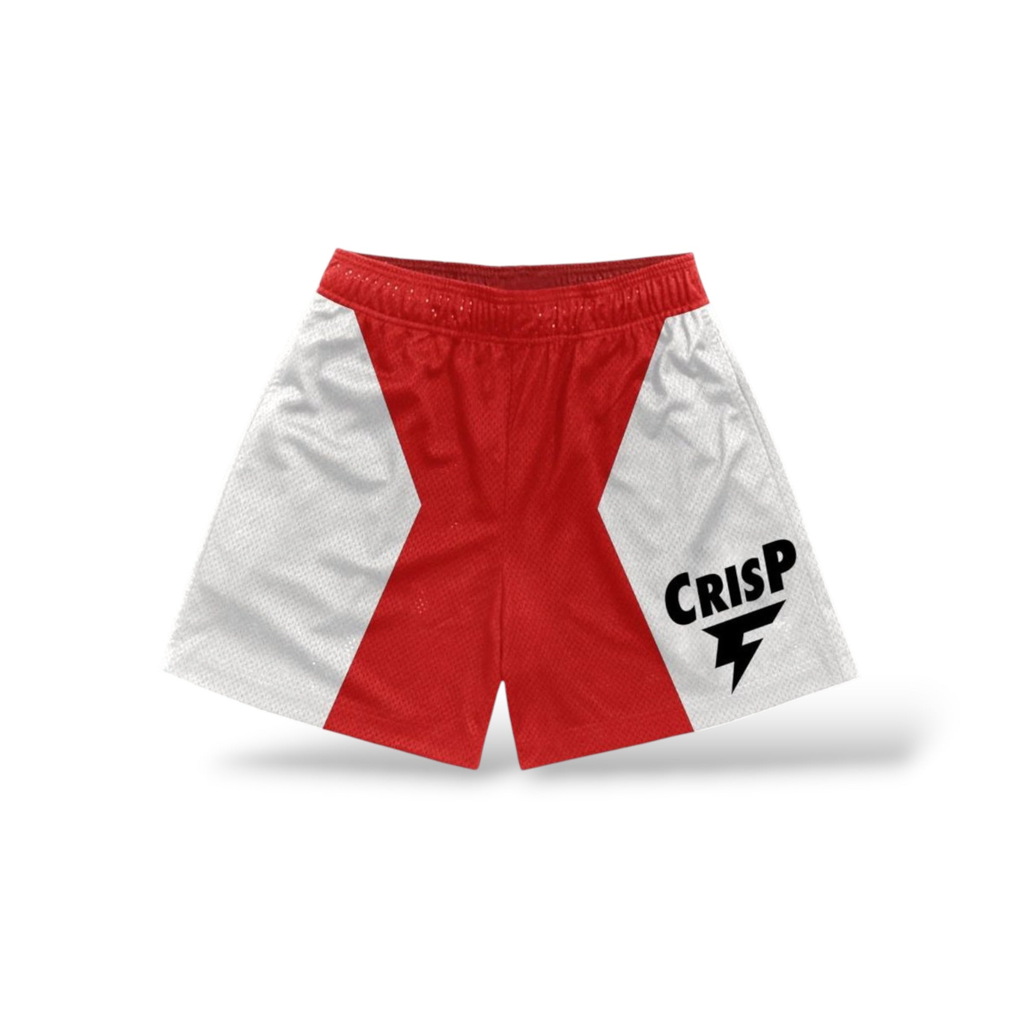 Crisp 'Color Block' Shorts- Red/White