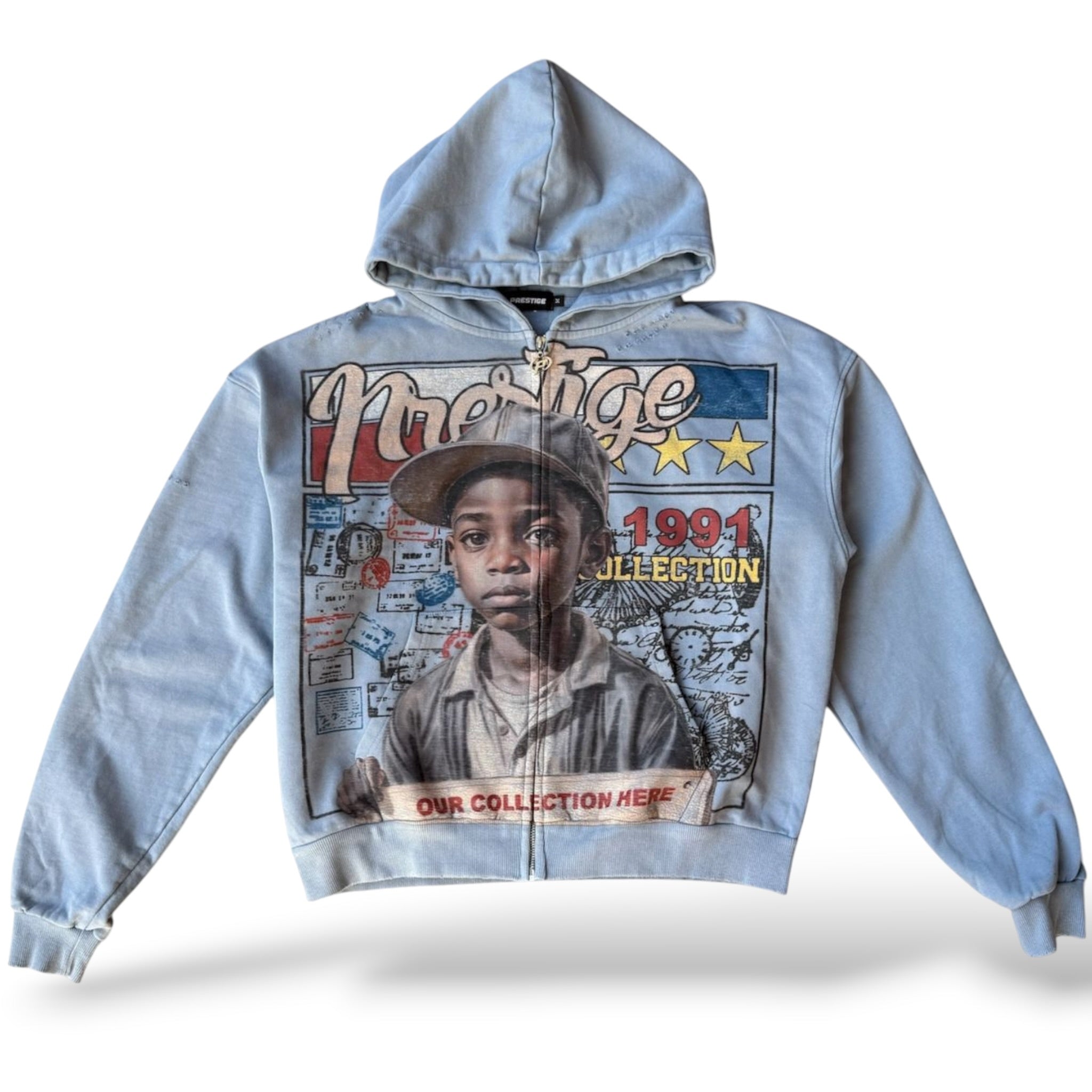 Prestige 'Young General'  Zip Up Hoodie- Blue