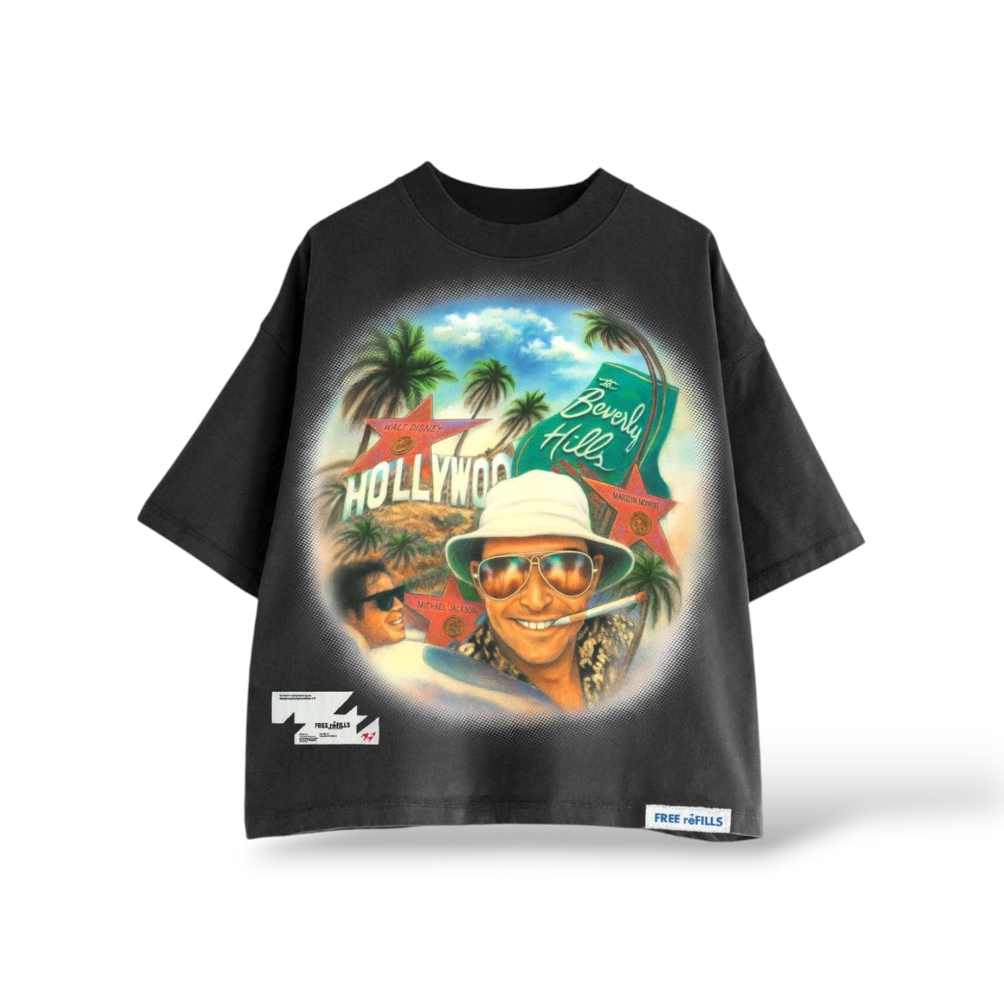 Free Refills 'Free & Loathing' T-Shirt- Black