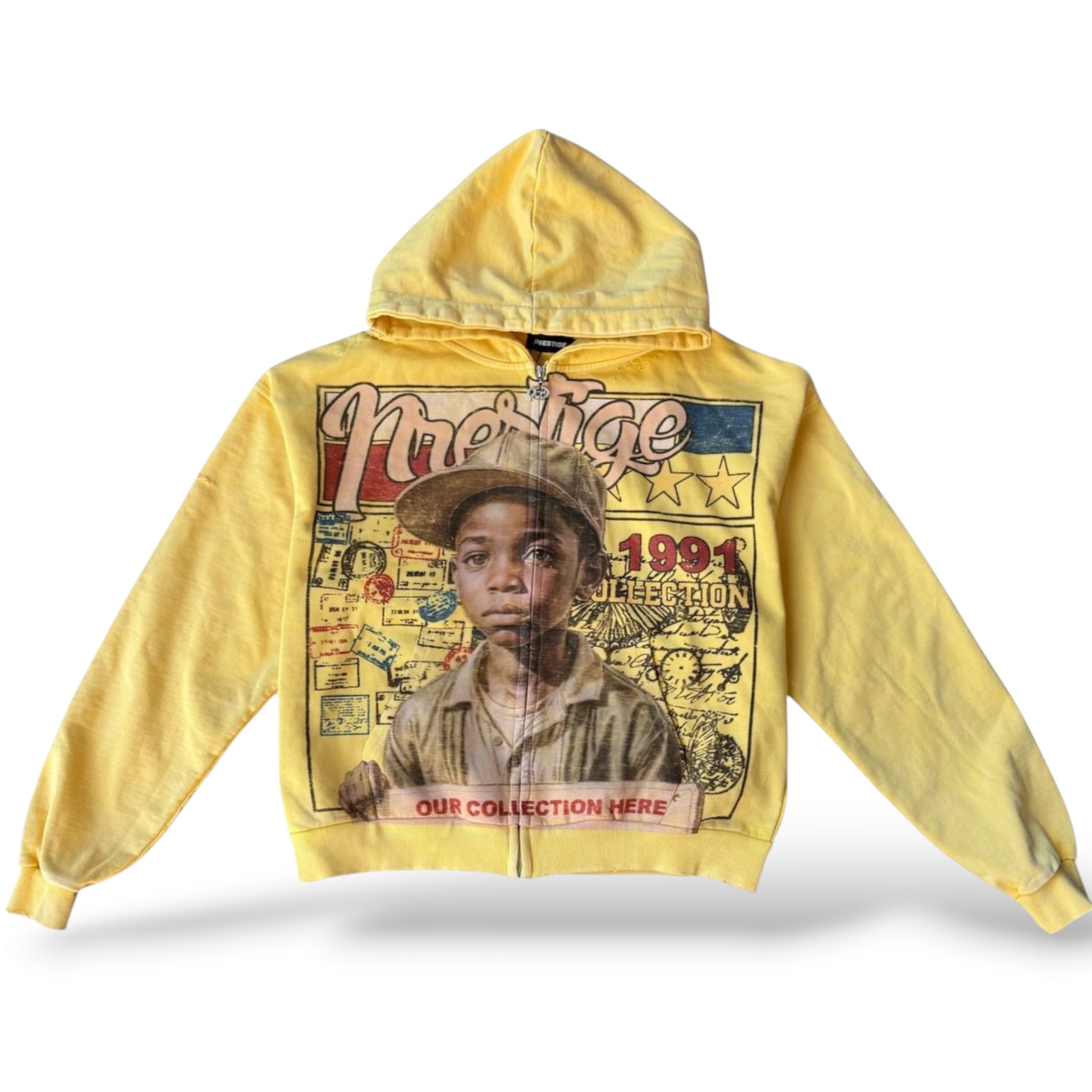 Prestige 'Young General'  Zip Up Hoodie- Yellow