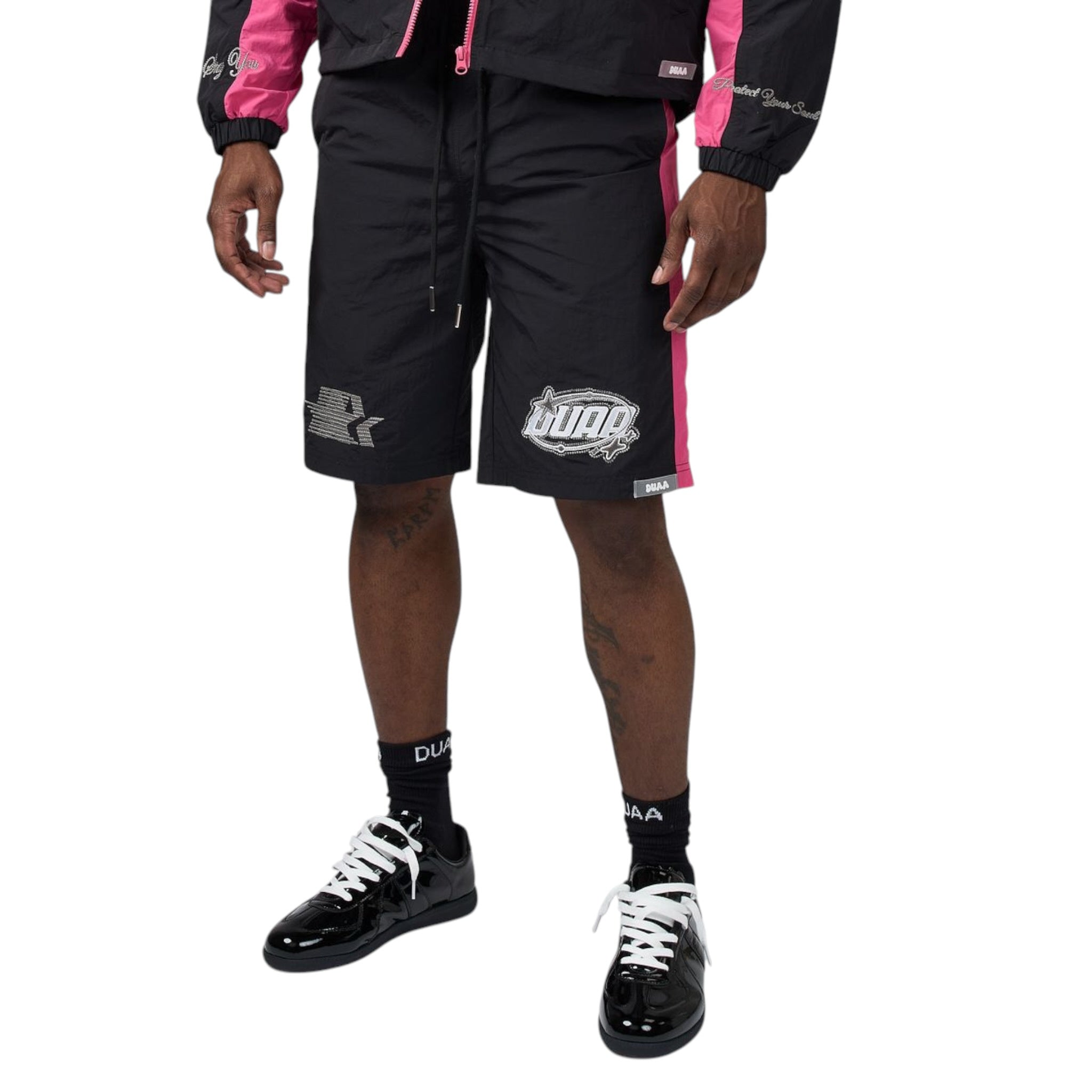 Duaa 'Digital' Shorts- Black/Pink