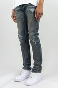 Roar 'Ripped' Slim Jeans- Dark Vintage