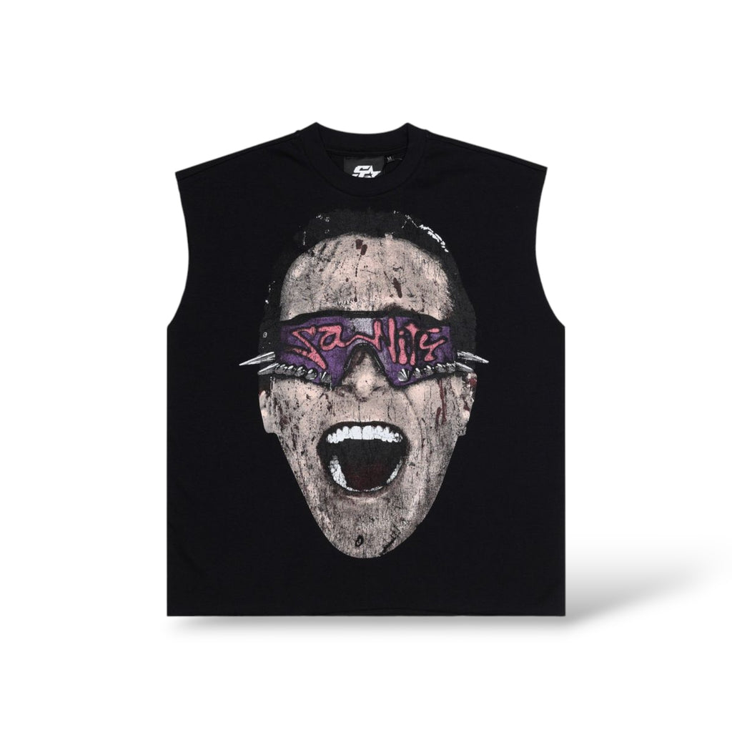 Sanity 'Madman' Sleeveless Shirt- Black