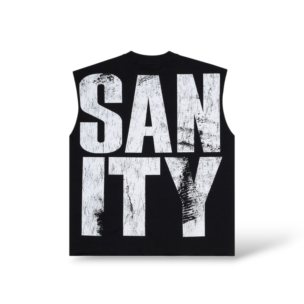 Sanity 'Madman' Sleeveless Shirt- Black