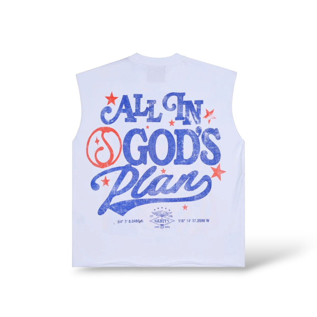Sanity 'The 4th Sanity' Sleeveless Shirt- White