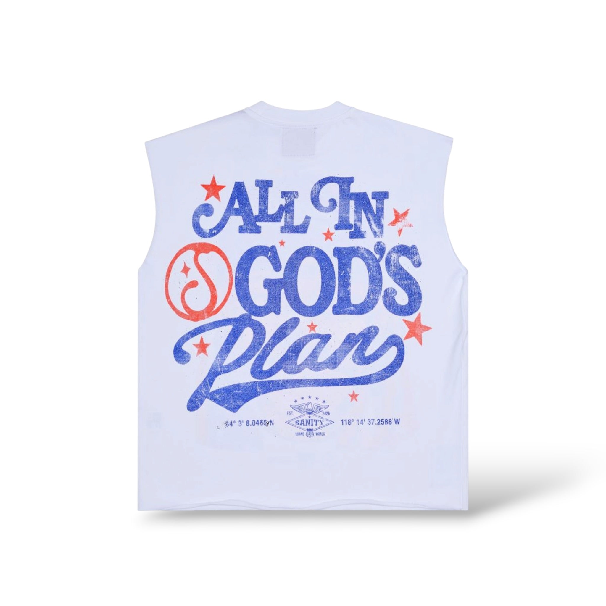 Sanity 'The 4th Sanity' Sleeveless Shirt- White