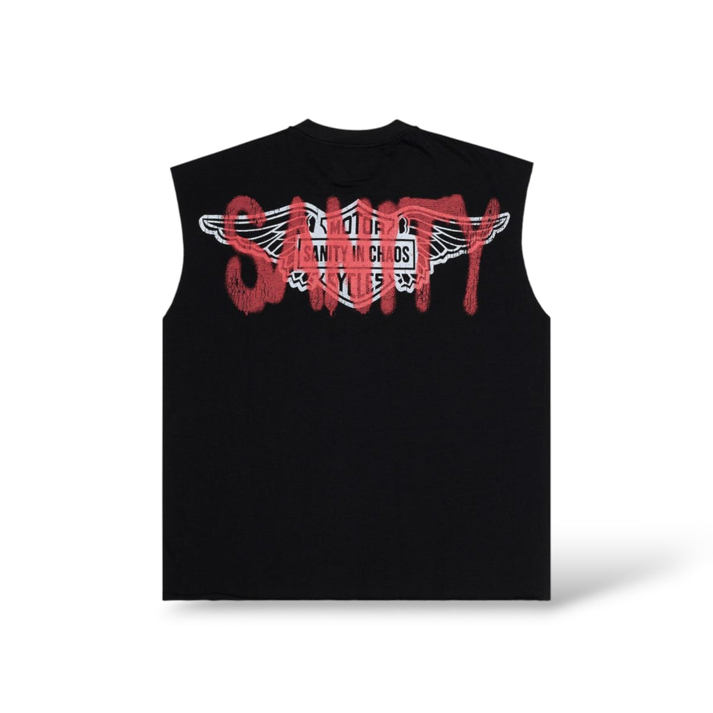 Sanity 'Unhinged' Sleeveless Shirt- Black