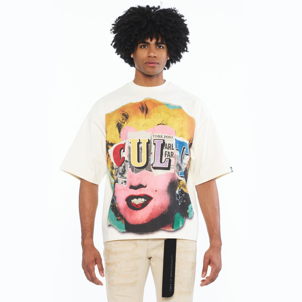 Cult 'Every Secret Has A Lie'  Oversized Short Sleeve Shirt- Winter White